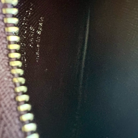 Vintage Louis Vuitton Keychain with leather trim.Red/Burgundy - Picture 5 of 6